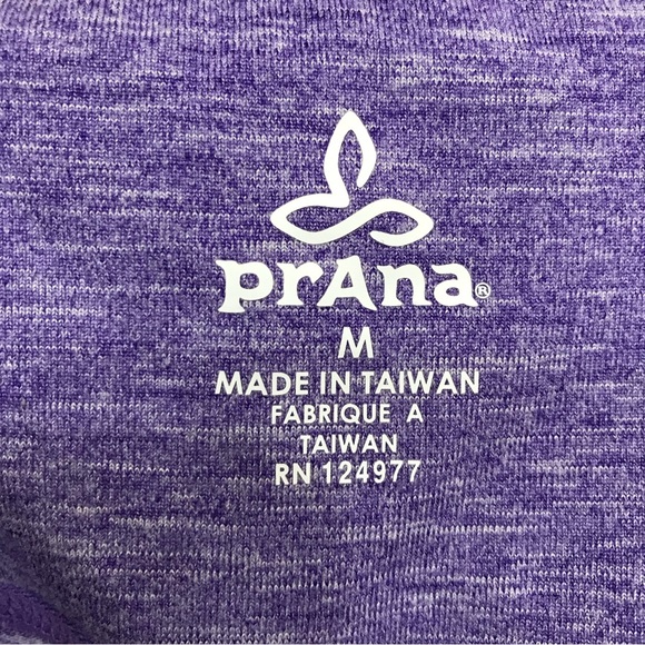 Prana Tori Capri Leggings Yoga Pants Lattice Hem Detail Purple Medium - Picture 10 of 11